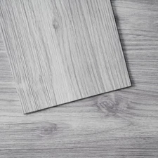 Uimoso Self Adhesive Vinyl Floor Tiles 20PCS 0.62mm Thick Light Gray Wood Grain