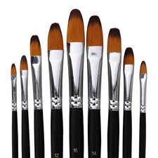 Artist Paint Brushes Set9 Pcs Professional Filbert Brushes for Acrylic Oil Wa