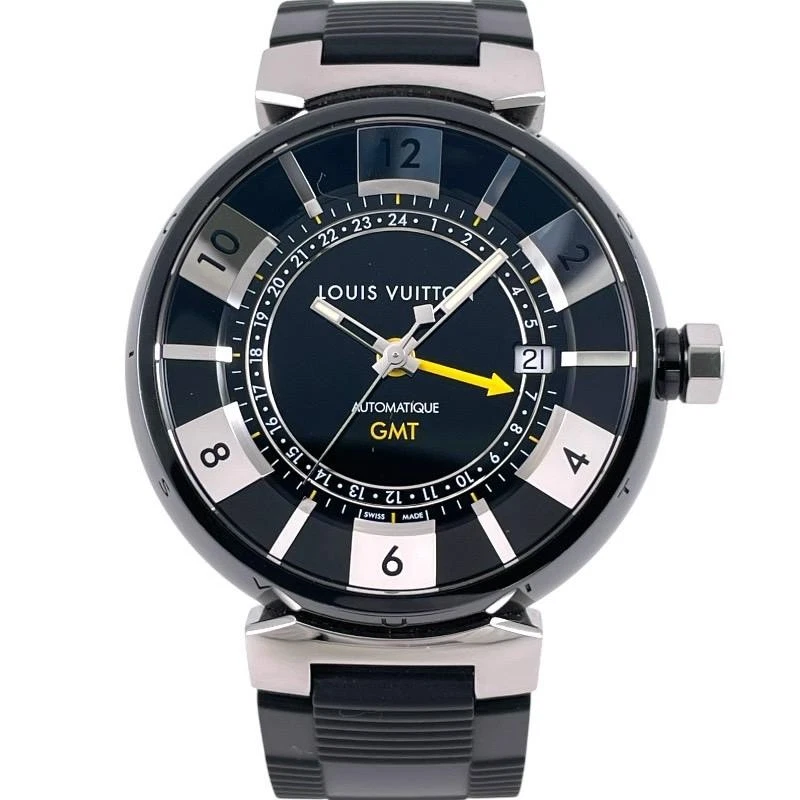 LOUIS VUITTON（LV） Louis Vuitton Tambour GMT Q113K Orologio Uomo SS Gomma Automatico 82451K Autentico