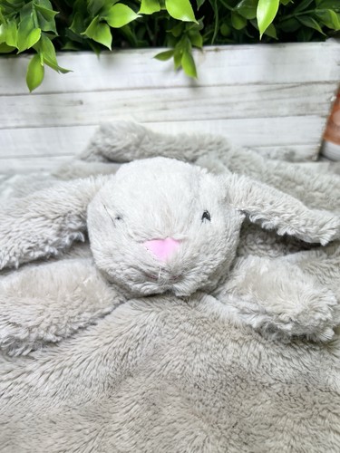 Kellytoy Bunny Rabbit Fur Satin Ear Baby Plush Lovey Security Blanket Sewn Eyes - Picture 2 of 4