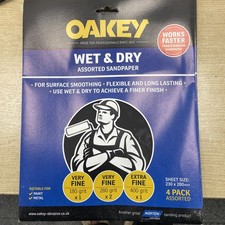 Oakey Flexible Wet And Dry Sandpaper Assorted Pk4 225mm x 275mm