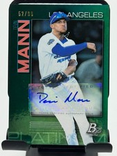 2020 Bowman Platinum Green /99 Autograph #TOP-81 Devin Mann Los Angeles Dodgers