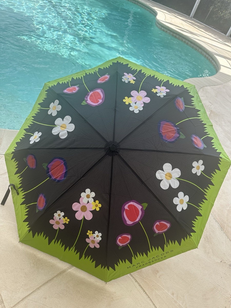 Original MARC JACOBS FLORAL Pocket Travel Umbrella New W Pouch
