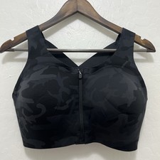 Lululemon Enlite Bra Zip Front Sz 38DD Camo Print Running Casual