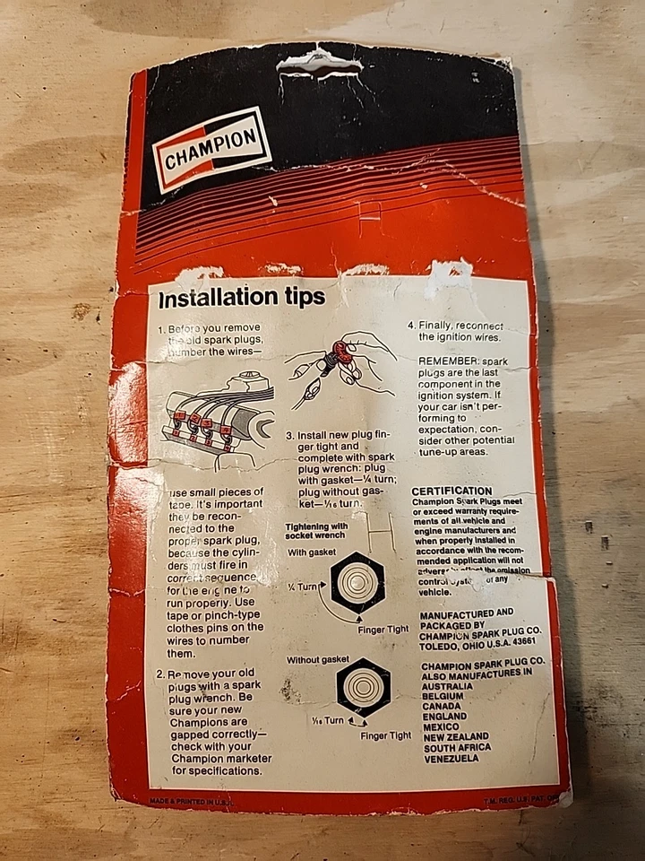 De colección 8 nuevas bujías CHAMPION SPARK F9Y para Mustang Fairlane Falcon Shelby Cobra Foto 2 de 3