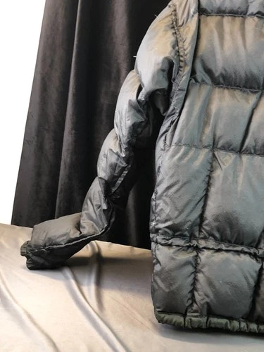 Vintage Army Green Mountain Hard Wear DOWN 2-Tone PUFFER JACKET Men's Size Large image 17