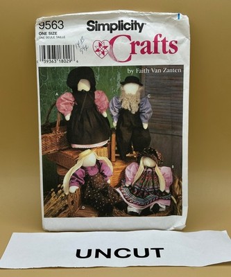 Simplicity Craft Pattern 9563 Faith Van Zanten Amish Girl Boy Bunny w Clothes UC