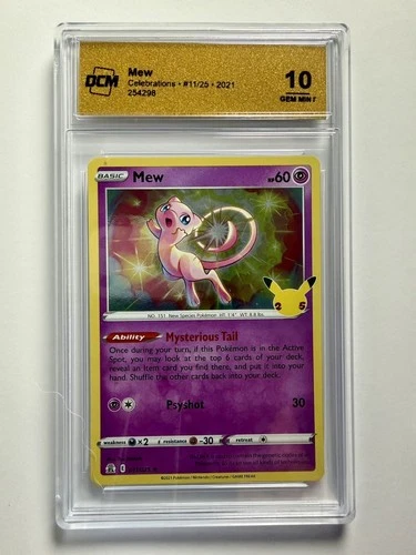 Mew Celebrations 25th Anniversary 011/025 DCM PSA 10 Gem Mint Pokémon Card