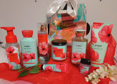 Rare Bath & Body Works Poppy 8 pc set discontinued scent! Hard to