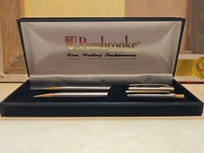 Vintage Pembrooke Fine Writing Instruments Pen & Pencil Set with Case (Taiwan)