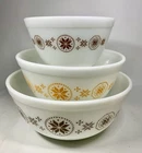 Vintage Pyrex Town And Country 3 Piece Mixing Bowl Set