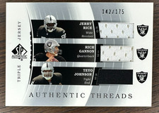 2003 SP Authentic Silver 14/175 JERRY RICE Rich Gannon TRIPLE PATCH GAME WORN SP
