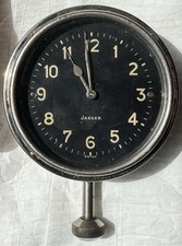 Antique Swiss Jaeger 8- Day Dashboard Clock-runs-1-12 Side Stem.