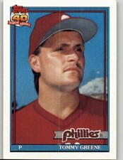 1991 Topps Tommy Greene #486 Philadelphia Phillies