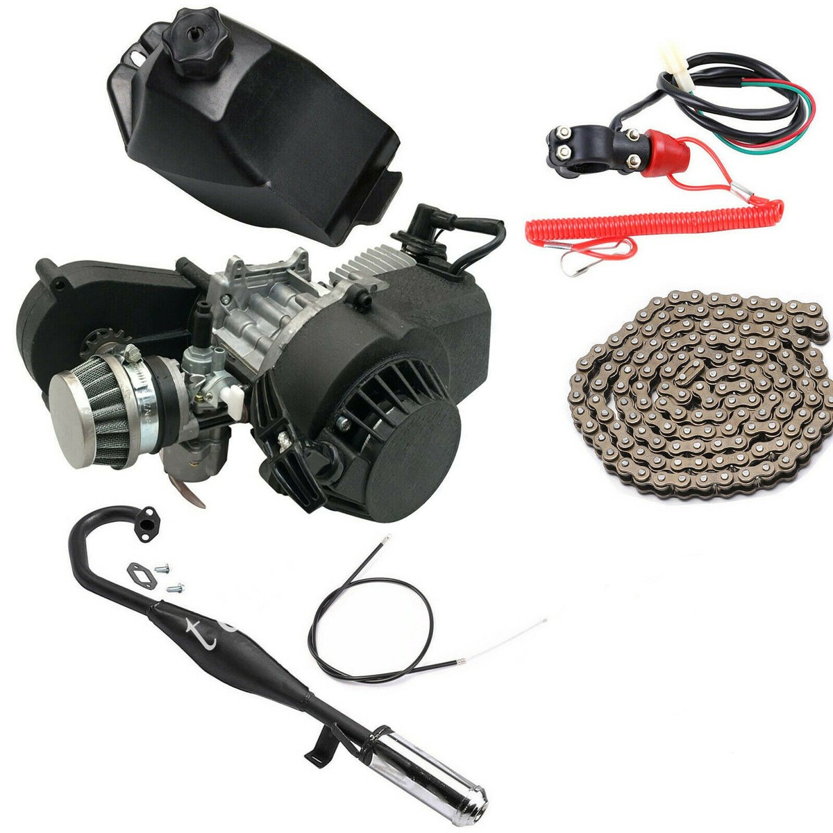 Carburateur moteur 47 cc 49 cc avec filtre à air en plastique 2 temps