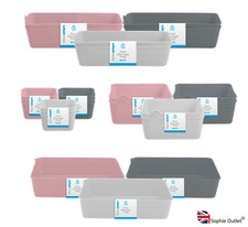 Flexi Storage Organiser Plastic Trays Kitchen Home Office Craft Shelf Box Tray