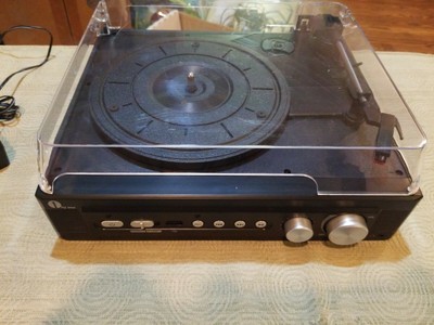 retro record player with speakers