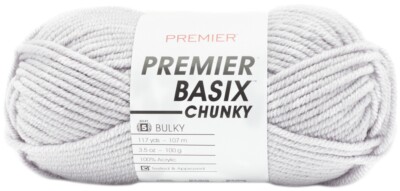 Premier Basix Chunky Yarn-Light Grey - 1145-23