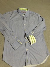 Robert Graham X Shirt XL Purple Check Long Sleeve Button Up Flip Cuff Grosgrain