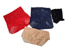 Women Lace Panties 4-Pack Underwear High Waist Knicker Lingerie Size Small