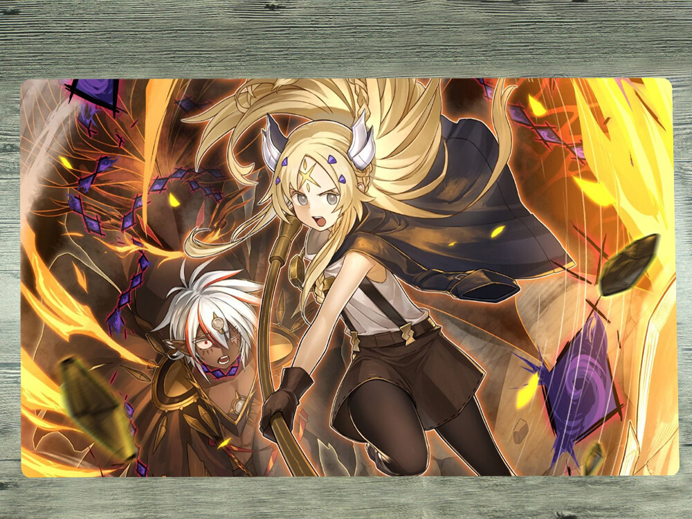 YuGiOh Playmat Dogmatika Ecclesia, the Virtuous Fallen of Albaz TCG CCG