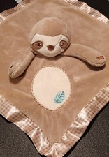 Douglas Baby Sloth Lovey Security 15 Blanket Plush Gingham Satin Edge Soft -Q