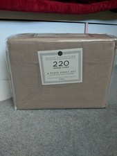 NEW - BASICS COLLECTION SHEET SET 4 PIECE FULL 220 THREAD COUNT, KHAKI BEIGE TAN
