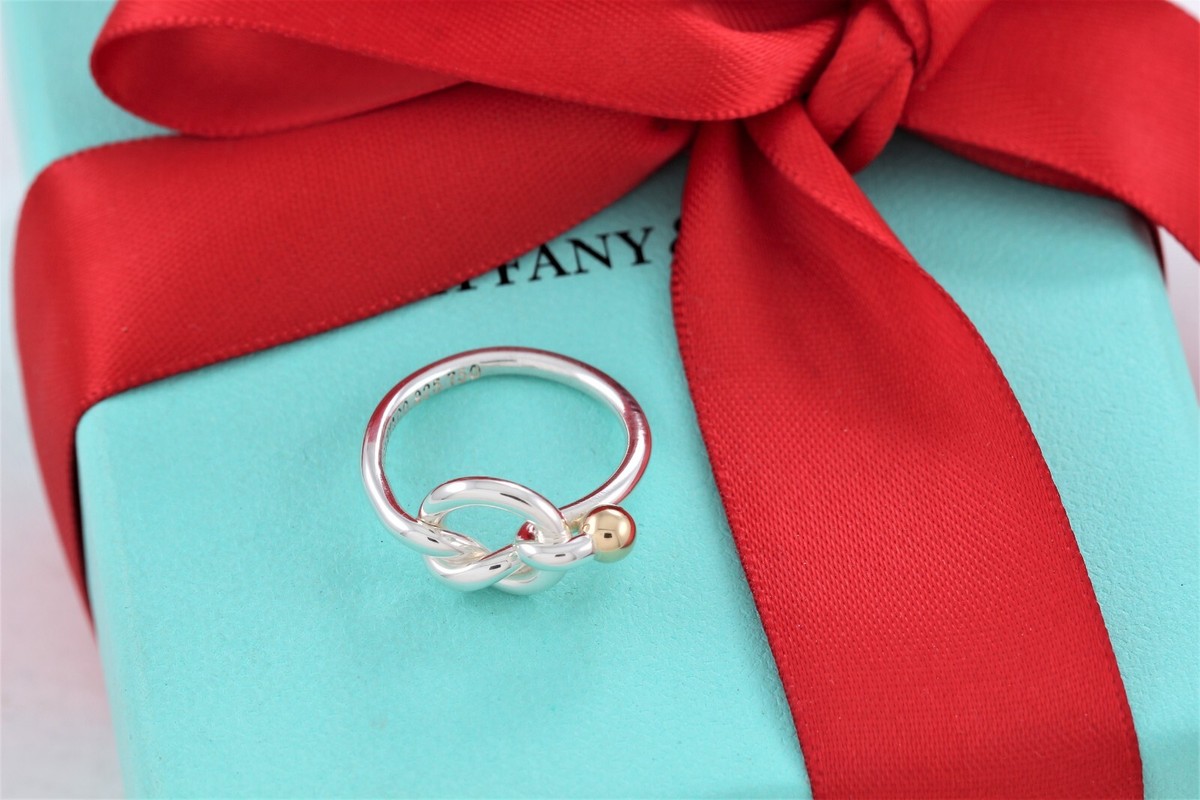 Tiffany & Co. Love Knot Hook & Eye 10号 TIFFANY & Co. Bracelet Love Knot Hook & Eye Bangle Silver 925 18K
