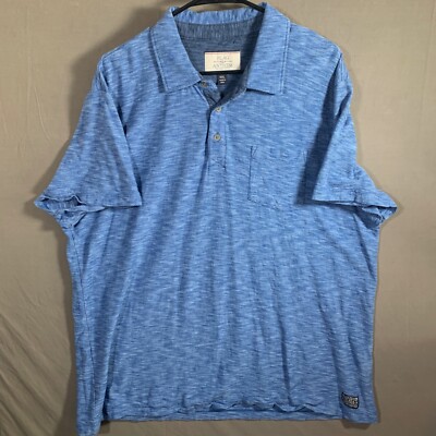 Flag & Anthem Polo Shirt Adult XXL Blue Short Sleeve Button Up Preppy Mens 936