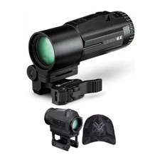 Vortex 6X Red Dot Magnifier Solar 2 MOA Red Dot Logo Hat Bundle