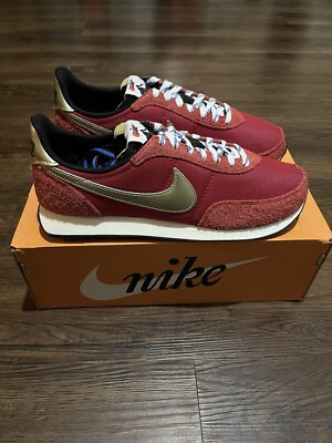 Nike Waffle Trainer 2 Red Gold Men Sz 9 New DC8865-600 Gym K2 x 1