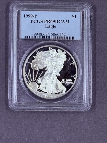1999-P American Silver Eagle PR69 DCAM PCGS Blue Label *4559