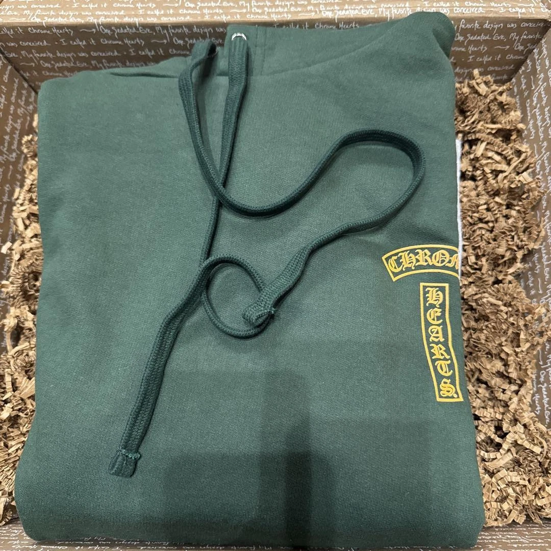 CHROME HEARTS Felpa con cappuccio verde cuori cromati