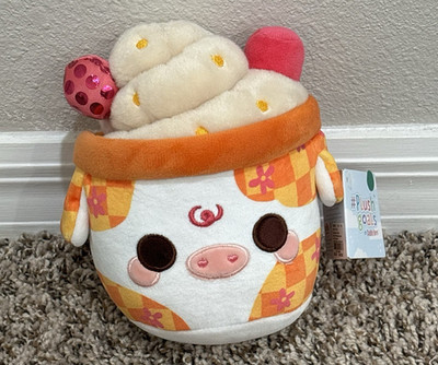 CUDDLE BARN PLUSH GOALS MOO SHAKES 6'' RETRO MOOSHAKE COW PLUSH NEW WITH TAGS NWT