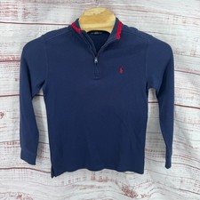 Polo Ralph Lauren Sweater Boys Large 14-161/4 Zip Pullover Cotton Preppy Casual