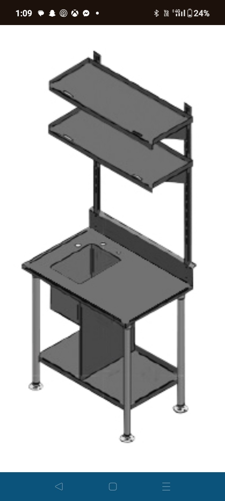 starbucks stainless steel sink With Two Tier Shelf