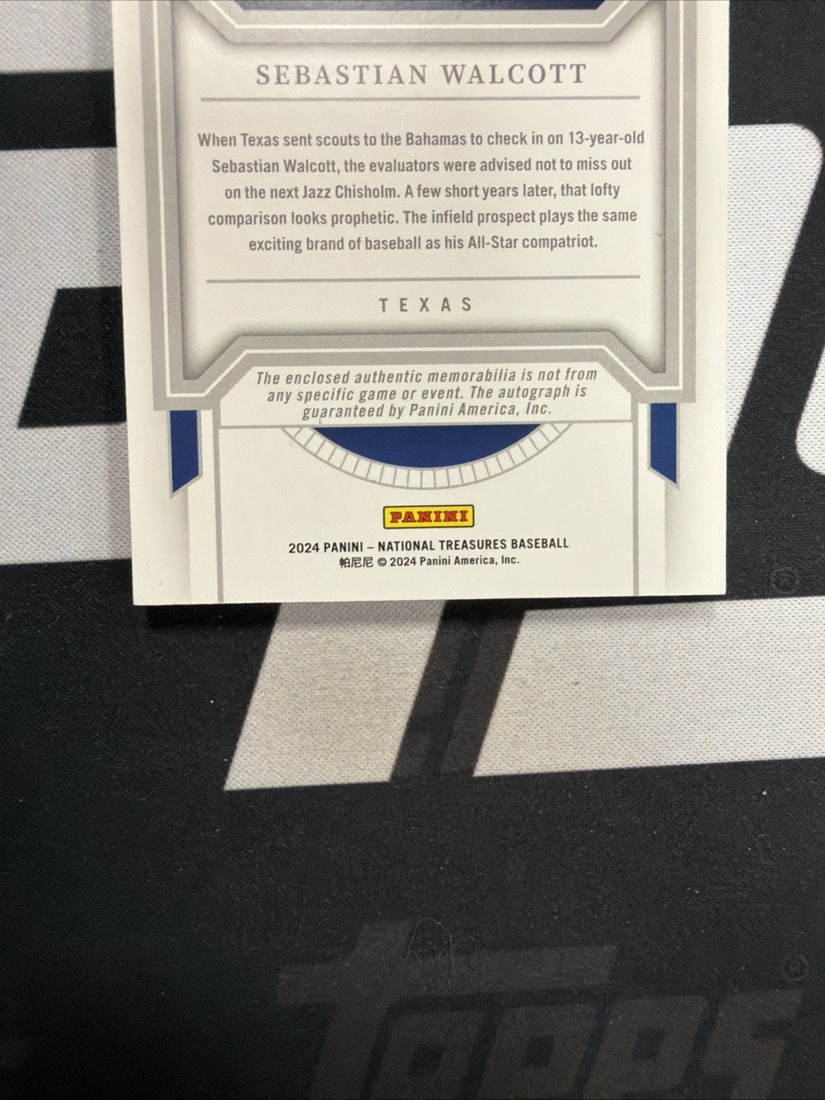 2024 Panini National Treasures Baseball Sebastian Walcott Patch Auto /49 view 6