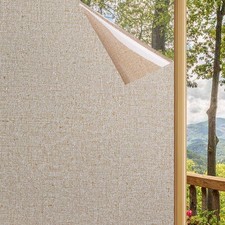 LEMON CLOUD No Adhesive Window Film Removable Decorative Privacy Glass Film Brow