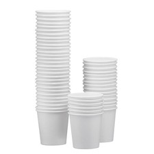 NYHI 50 Pack 8 Oz White Paper Disposable Coffee Cups Hot Cold Beverage Drinking