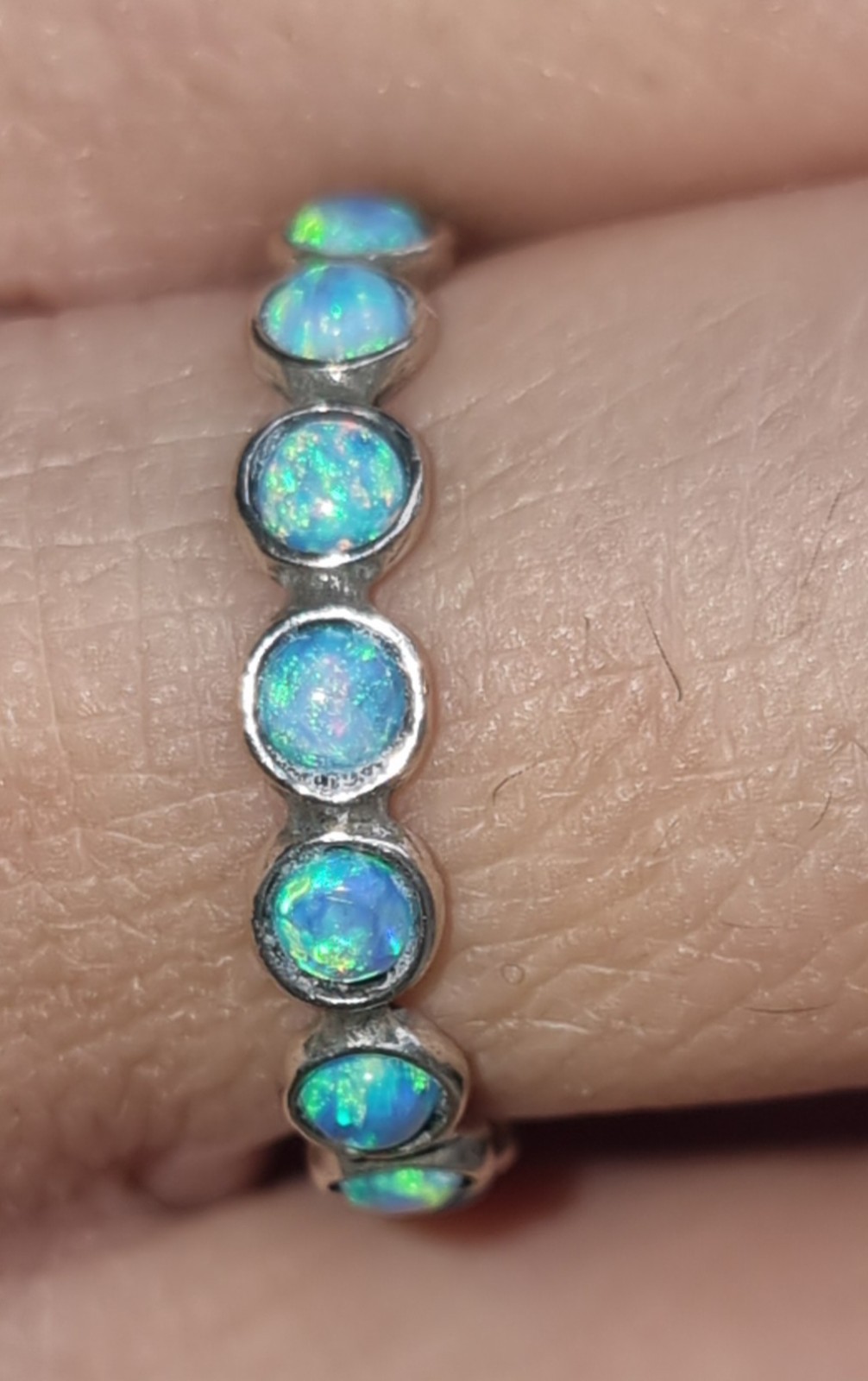 Vintage Solid Silver 925 Real Doublet Opal Ring A… - image 3