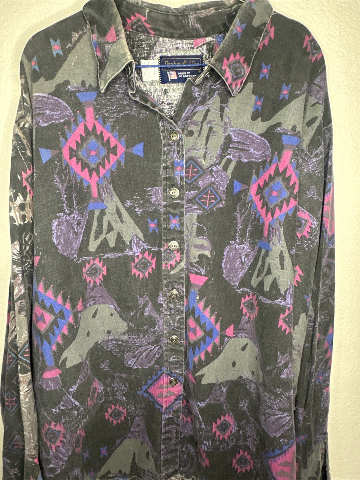 Panhandle Slim Aztec Native Western Button Shirt … - image 2