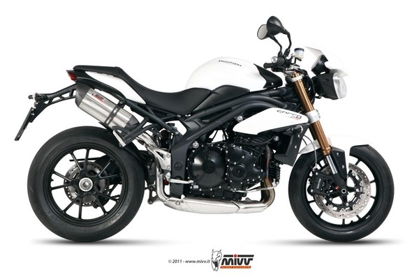 Auspuff Zugelassen Mivv Sound Inox Triumph Speed Triple 1050 R / S / Rs...-image
