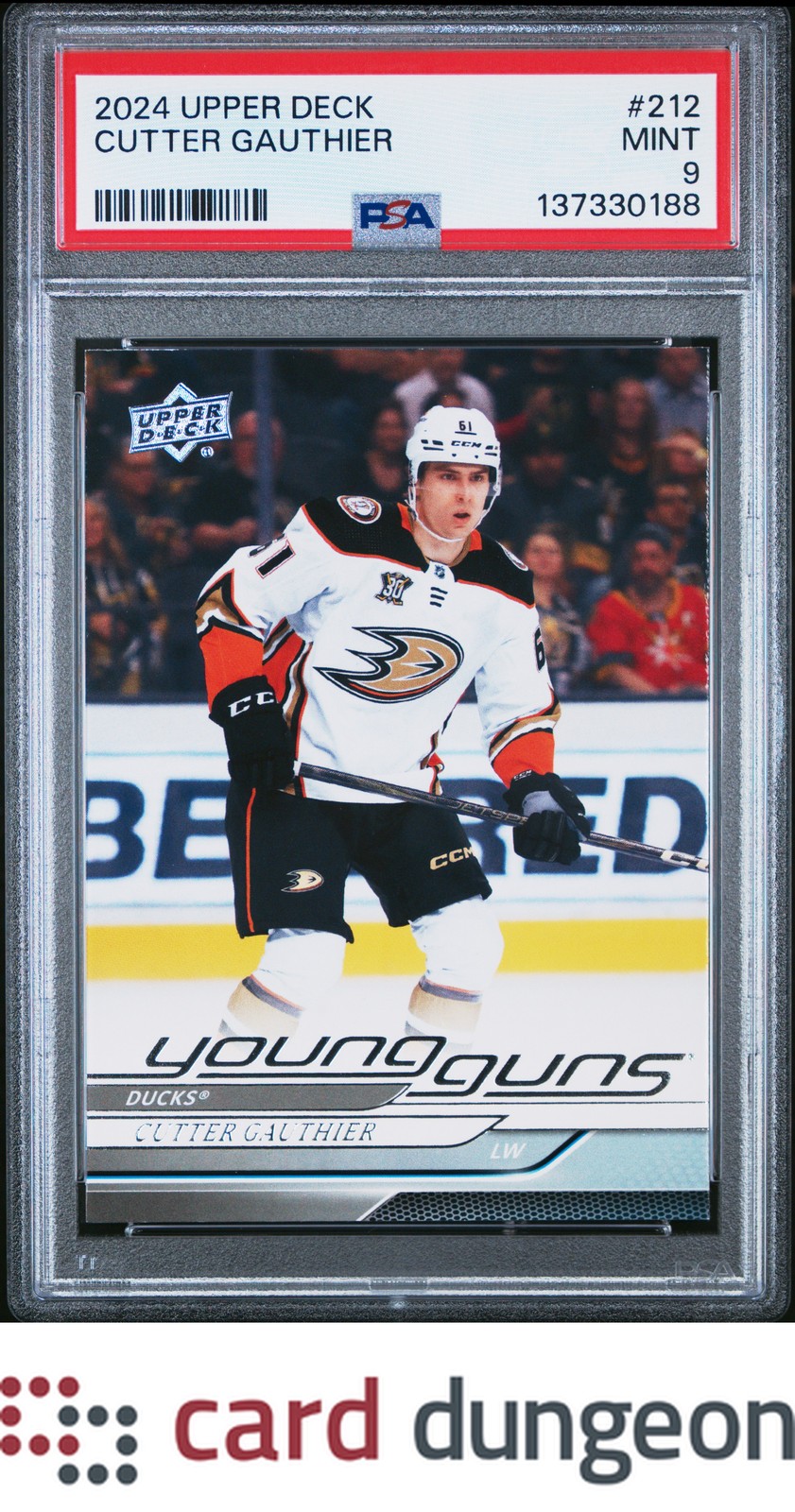 Cutter Gauthier 2024 Upper Deck #212 Young Guns - 137330188 PSA 9