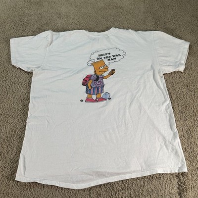 Vintage Grateful Dead Bart Simpson Shirt Mens XL White Stedman Calvin Hobbs USA