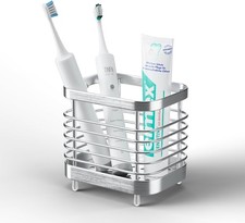 Countertop Toothbrush Holder for Bathroom, Stainless Steel Electric Tooth Brush