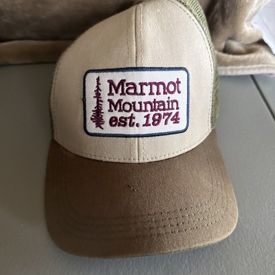 Marmot Mountain Baseball Hat Multicolor Snapback One Size Canvas Mesh