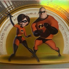 Topps Pixar 2025 oro doppio atto Mr. Incredible Elastigirl DA-4 Gli Incredibili