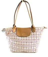 Longchamp Le Pliage S Pink Polka Dot Cotton Shoulder Bag Rare Limited Edition