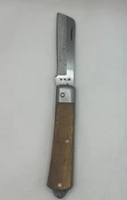 Kanetsune Brown Wood SK-4 High Carbon Steel Clad Blade Slip Joint Folding Knife