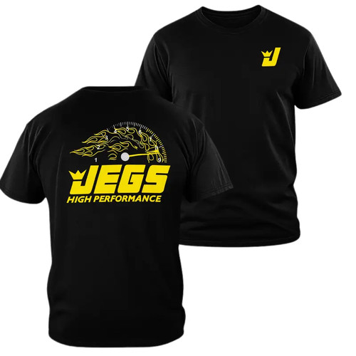 JEGS High Performance T Shirt 2 Sides Black Racing Logo Tee for Mechanics Drag R